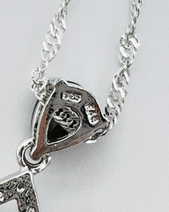 Sterling Silver 925 FAS Brown Spinel Pear Shaped Halo Pendant Necklace