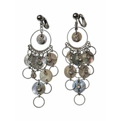 Vintage Mixed Metal Copper Chandelier Earrings Boho Acrylic Bead Dangle