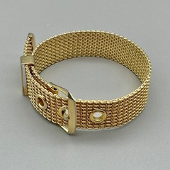 Avon Bracelet Women Gold Tone Vintage Mesh Buckle Belt Style Adjustable 8.5 Inch