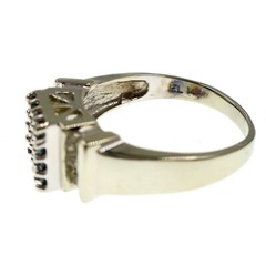 14k Solid White Gold 3/4ct Genuine Blue and White Diamond Ring Size 9.25