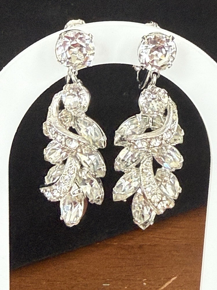 Beautiful 1960s Eisenberg Rhinestone Earrings