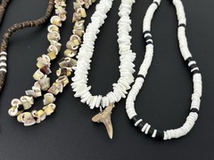 Vintage Y2K 90s Puka Shell Heishi Necklace Lot (10) Surfer Hawaiian Summer Beach