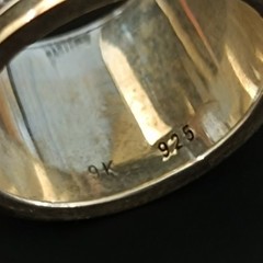 Shema Yisrael Hebrew Ring Spinner Sterling Silver Gold Wide Band Israel Gift VTG