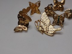 Lot Of 8 Gold Tone Butterfly Pins 8 Pc Butterfly Pin Lot