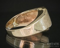Vintage 14k Yellow Gold Natural .15ctw Diamond Crescent Moon Band 7.4g p16145