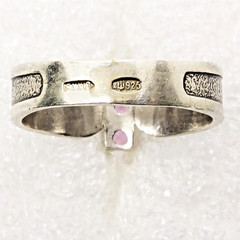Vintage Elegant RING Silver 925 with Chic Bright Stones -size: 8US (18.5mm)| #46