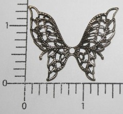 35203 Brass Oxidized Large Filigree Butterfly Jewelry Finding