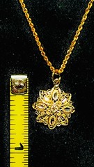 Signed Michael Anthony 14K Gold Two Tone Floral Pendant 18” Rope Chain 3.3g