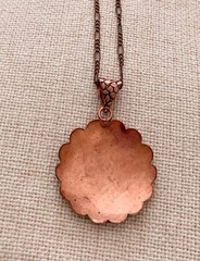 Vintage 1958 Mid-Century Copper Necklace & 2 Copper & Enamel Earring Set* Estate