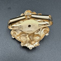 Vintage 1980’s NAPIER Gold Tone Cherub Angel Gold Tone Signed Scarf Ring