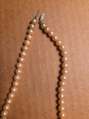 Vintage Japan Single Strand Faux Pearl Round Bead Choker Necklace 15.5 inch