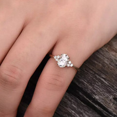 2.10 TCW Oval Cut Moissanite Solitaire Engagement Ring In 925 Sterling Silver