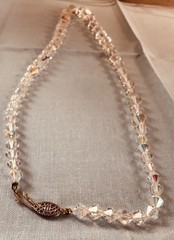 ART DECO Crystal Necklace Lot 2 Hand Strung Brilliant Heirloom Romantic Sparkle