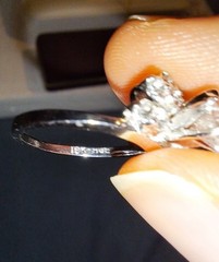 Ring sz 5 Good quality costume jewelry 18K HGE White Gold Electroplate Exc cond