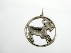 Vintage Sterling Silver Zodiac Ram Aries Pendant 1.8g 7/8 Inch Length