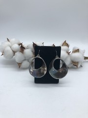 Sterling Silver VTG Modernist Electro Form Swirl Hoop Dangle 2”Earrings Israel