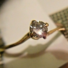 Pretty Setting Estate 0.36 CT 4.5mm Diamond 14K Yellow Gold Small sz 4.5 Ring