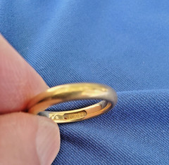 Original 22 KARAT SOLID GOLD Deco Wedding Band Size 7 Anniversary Ring 6.31 Gram