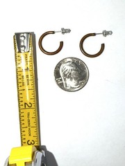 Vintage Solid Copper Earrings ½” Thin Wire C-Hoop 2.8 grams Post Back