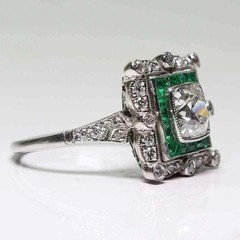 3Ct Vintage Art Deco Style Lab Created Diamond 14k White Gold FN Engagement Ring