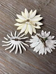 Vintage Enamel On Metal Flower Floral Brooch Pin Lot Of 3 Multicolor Brooches