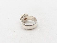 $450 NEPAL T SIELIE Cultured 9mm Pearl 14k Yellow Gold Sterling Silver Ring