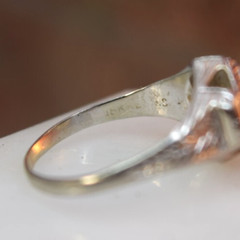 Antique Art Deco 18K white gold Belais .35 ct diamond ring sz 4