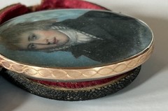 Rare Antique 1790 Georgian Portrait Miniature Locket W Original Case