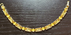 VINTAGE STUNNING GOLD SILVER TONE CLEAR CRYSTAL BRACELET