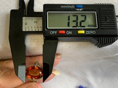 Vtg 14K White Gold Ring 3.51g Fine Jewelry Sz 7.5 Amber Color Oval Stone Prong