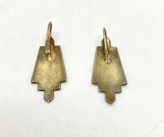 Vintage Sterling Silver with Gold-Plate Enamel Earrings
