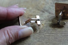 Swank Blue & 1/40 10K Gold Cufflinks RGP