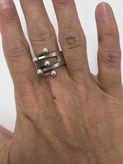 Anna Greta Eker AGE Sterling Silver Norway 5 Prong Jester Modernist Ring Size 8