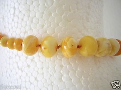 Amber Necklace Lentil Butterscotch Egg Yolk White Natural Amber 25.5 G/39 Cm