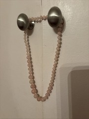Beautiful Vintage Pink Rose Quartz Beaded Necklace Graduated Beads 18″ Unbranded