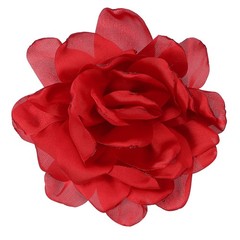 4.7″ Silk Satin Flower Brooch Pin Large Peony Floral Lapel Pin Red
