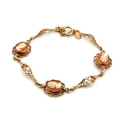 7” Vintage AMCO 1/20 14k Gold Filled Cameo Bracelet 6.3g