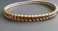 Heavy Vintage Estate 14K Solid Gold Braided Rope Bangle Bracelet 30g