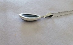 VTG Sterling Silver 925 Orthoceras Fossil Pendant W/ 20″ Rope Chain Necklace