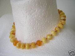 Amber Necklace Lentil Butterscotch Egg Yolk White Natural Amber 25.5 G/39 Cm