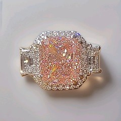 Platinum Engagement Ring 10.00ct Lab Grown Vivid Pink Diamond Cushion Shape IGI