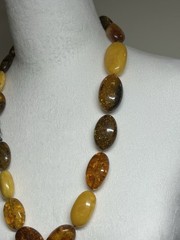 Vintage Baltic Amber Necklace 26” 127g Huge 45mm Beads Butterscotch Cognac
