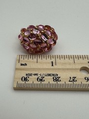 VTG SIGNED KJL KENNETH JAY LANE FAUX PINK JELLY BELLY CLIP ON EARRINGS NICE!