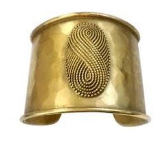Yves Saint Laurent YSL 1980’s Wide Hammered Cuff Bangle Bracelet