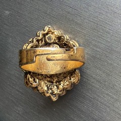 Vintage Ring Cognac Topaz Rhinestone Statement Cocktail Adjustable Size