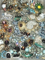 VTG Harvest Craft Repair Wear BEAUTIFUL Rhinestone Jewelry Repair High End Lot