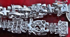 14k 585 white gold bracelet 5.50ct diamond 8.5″ vintage handmade 44.7gr C-62