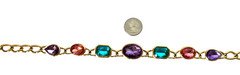 VTG 1990s Trifari TM Runway Statement Necklace Huge Faceted Multicolor Glass