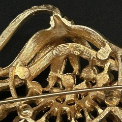 Lot Of 5 Vintage Brooches, Four With Missing Rhinestones & One With Broken Clasp