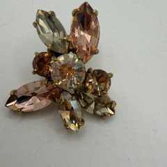 J.Crew Earrings Gold Tone Multicolor Rhinestone Pierced Signed 1.25″